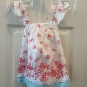 Janie and Jack size 6 Flutter sleeve tank red white blue